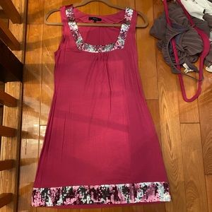 Express sequin pink dress
